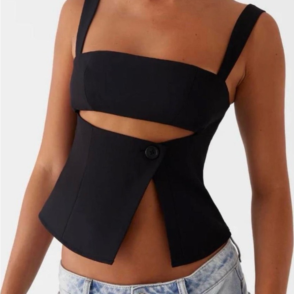 Peppermayo Black Crop Top